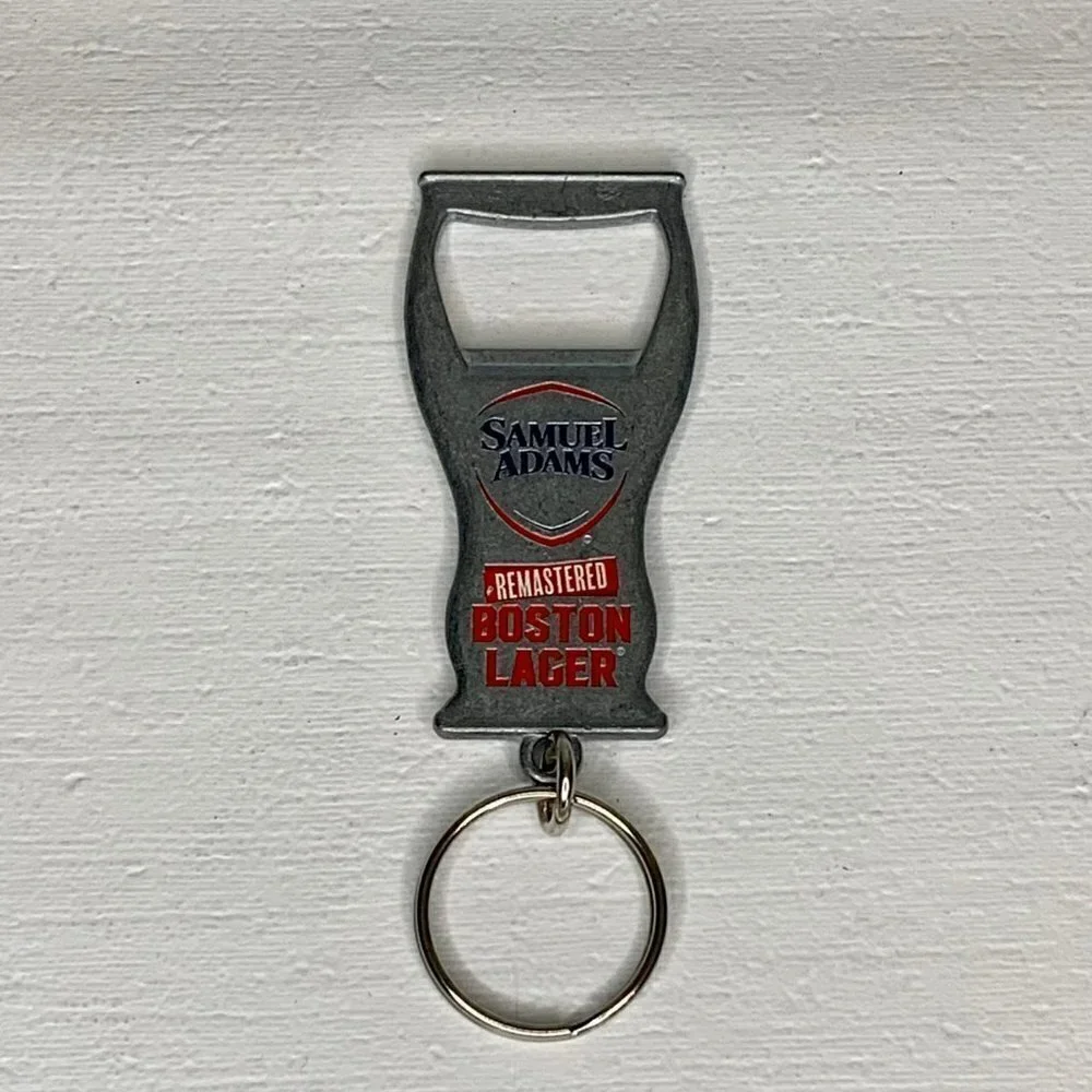 Samuel Adams Boston Lager Advertising Silver Metal Bottle Opener Keychain 4.25